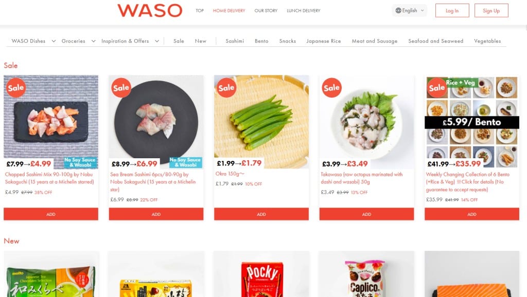 Waso Homepage Japanese Supermarket online