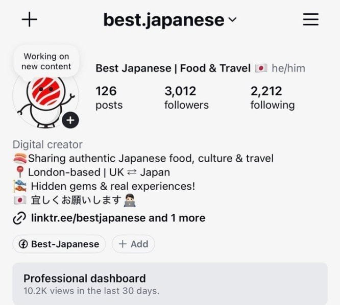 best.japanese Instagram page created by the Best Japanese team