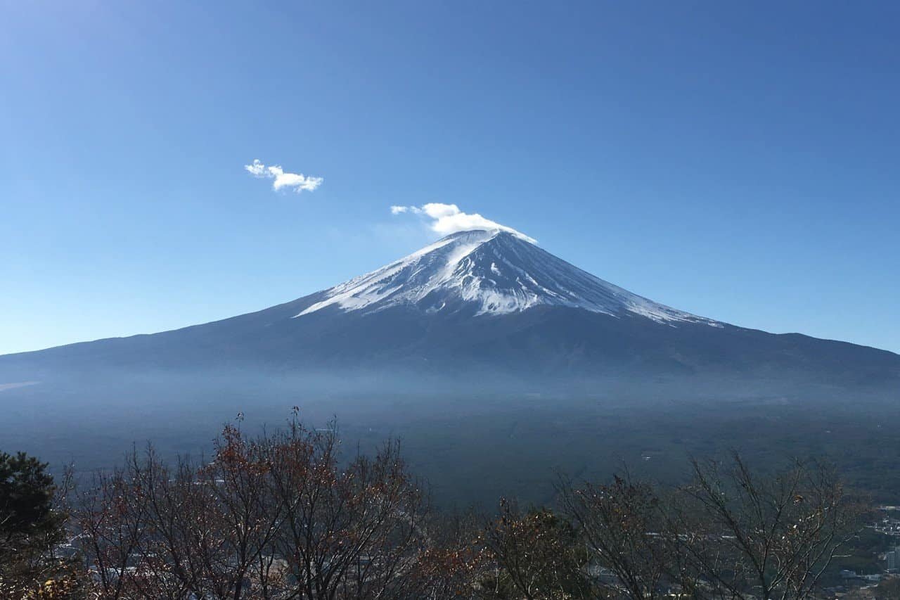 High-angle view of the surrounding landscape from the Mt. Tenjo Ropeway observation deck