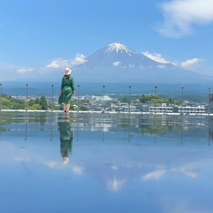 A reflected view of the mountain at the Mt Fuji Heritage Centre