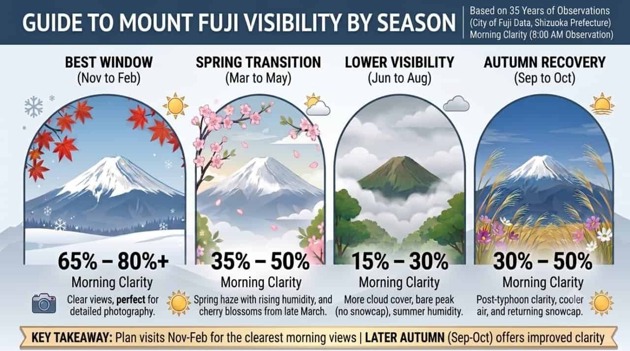 Guide to Mount Fuji Visibility By Season